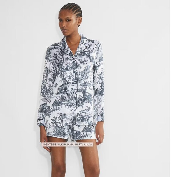 BNWT Aritzia The Group 100% Silk Pajamas XS/S Nightside - Picture 3 of 14